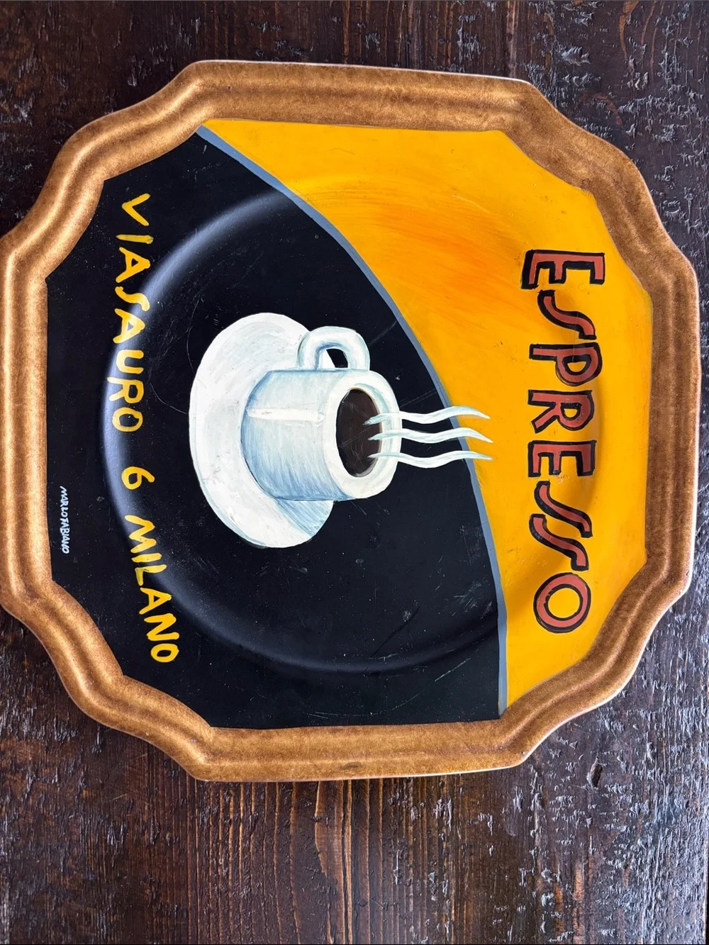 Vintage Marco Fabiano Italian Cafe Ceramic Wall Plates - set of 2